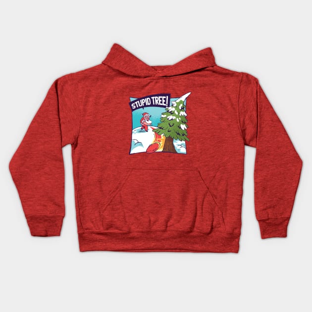 STUPID TREE! - Frisbee Golf Santa Kids Hoodie by rjzinger